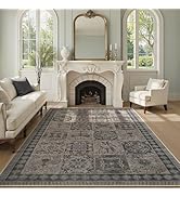 LIVEBOX 8x10 Vintage Grey Boho Rug for Living Room and Bedroom, Non-Slip Retro Floral Design, Distressed Accent Carpet f 519b842P5uL. AC SR166,182
