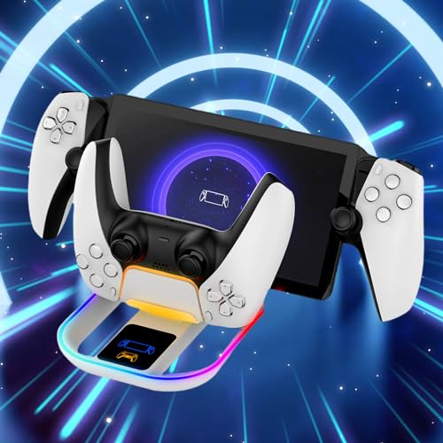 Ładowarka PS4, stacja ładująca, konsola PlayStation 4 Pro, stacja ładująca do szybkiego ładowania, stacja ładująca z kolorowymi światłami RGB, akcesoria do konsoli do gier
