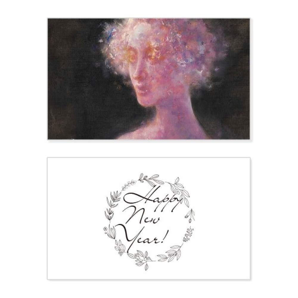 Tarjeta conmemorativa de Año Nuevo con óleo y mensaje para regalar 5