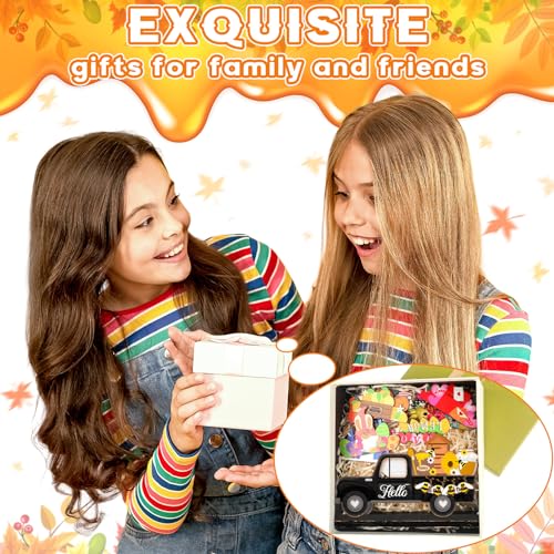 34 Pcs Small Interchangeable Truck Decor Holiday Seasonal Sign Fall Halloween Tier Tray Decoration Farmhouse Rustic Wooden Home Office Welcome Ornament Gift - Image 6