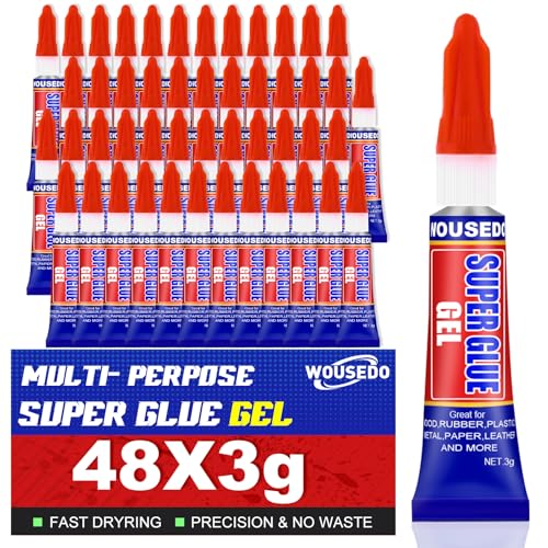 48 x 3g Super Glue Gel, Quick Dry, Thick Formula, All-Purpose Instant Bond