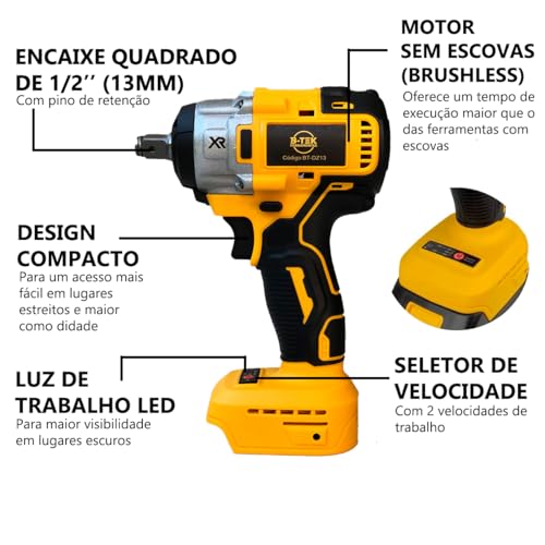 Furadeira Parafusadeira & Chave de impacto a bateria 48V BTEK/BMAX