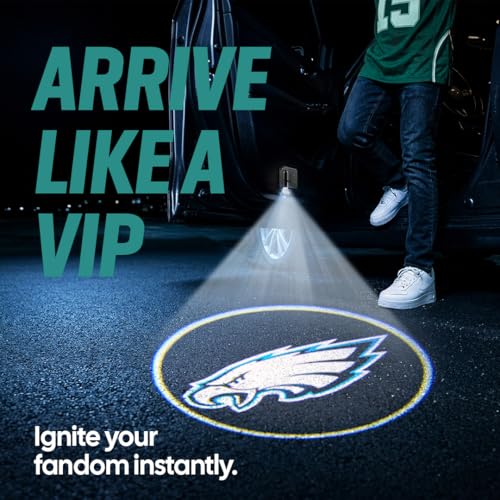 Image of LED Car Door Light - Officially Licensed NFL Wireless Projector - Show Your Team Pride - Battery Powered, Easy Install