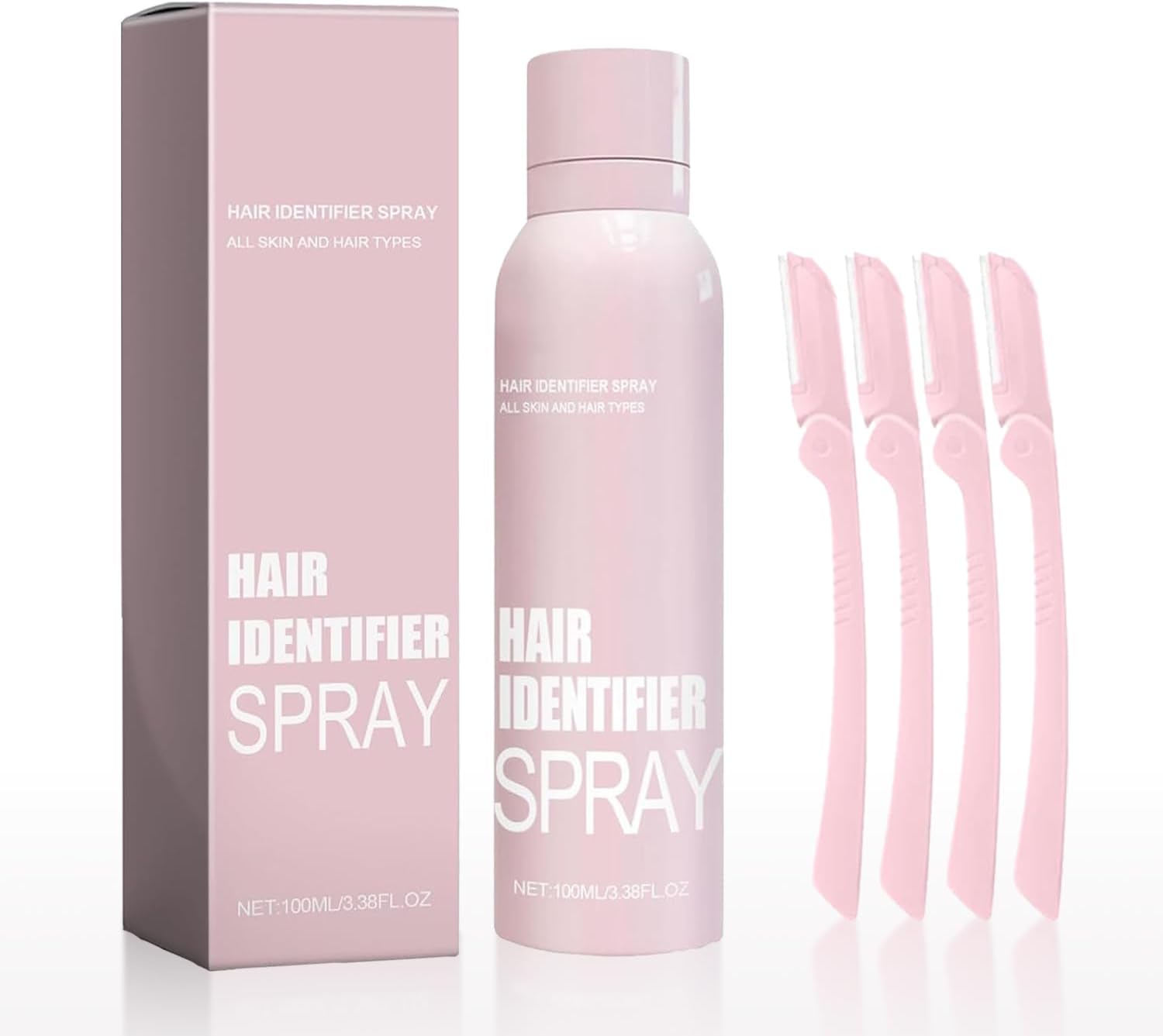 Hair Identifier Spray for Face Shaving, Skin Body Hair Identifying Spray With Razors,Moisturizing And Skin Care Set