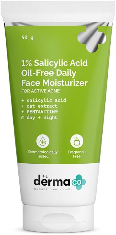 1% Salicylic Acid Oil-Free Face Moisturizer | Helps Control Active Acne & Oil | Deep Hydration with a Matte Finish | Suits Oily, Acne-Prone Skin | 1.76 Oz/50g