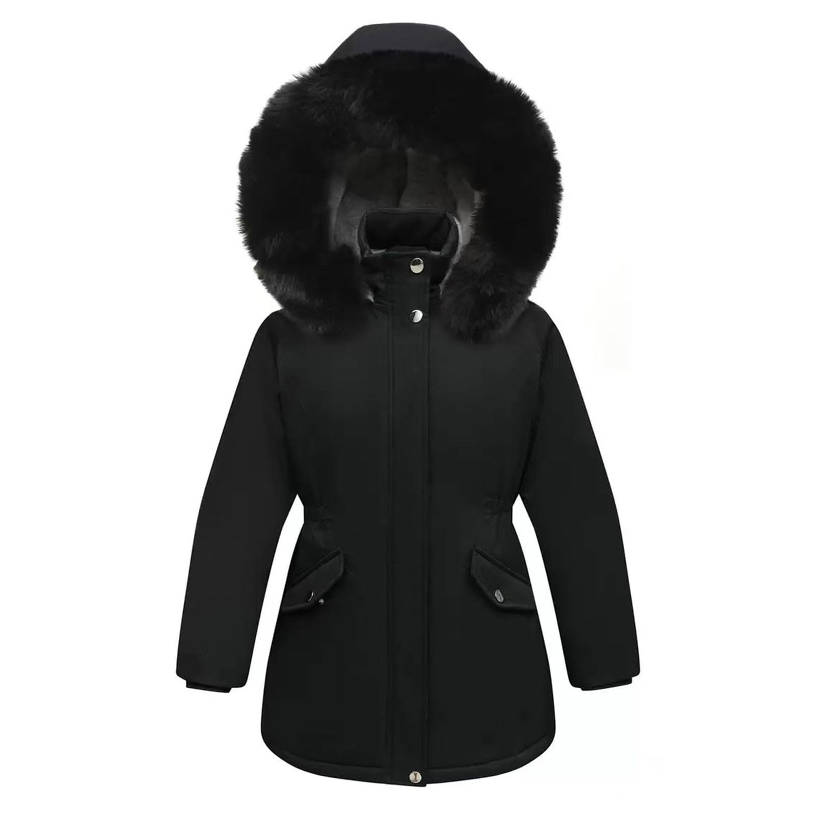 Générique Manteau Enfant Fille Capuche Coupe-Vent Chaude Manteau Manche Longue Doux Automne-Hiver Doudoune Zippée Légère Décontracté Blouson Vacances Sport Enfant Fille Vêtements D'extérieur