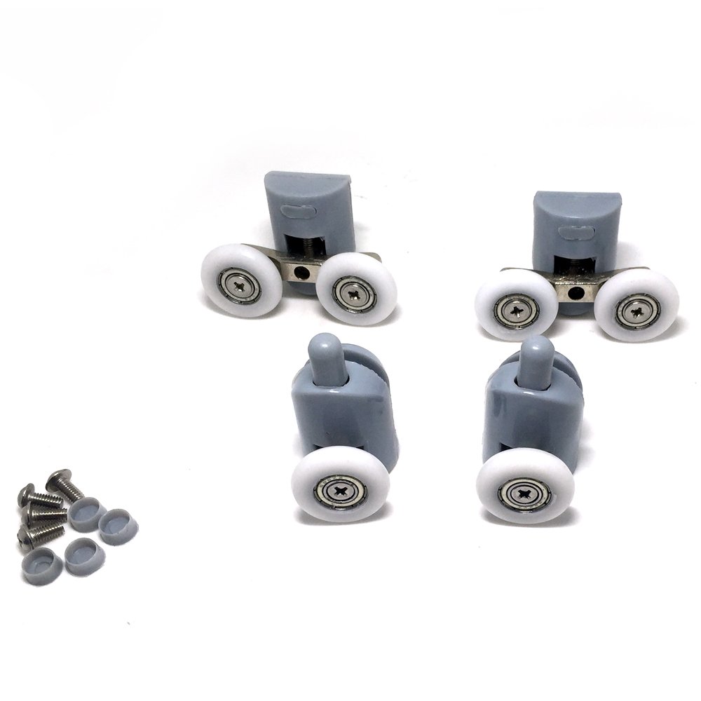 8 sztuk Łożysko Prysznicowe,Podwójne rolki koła koła łożyska do drzwi prysznicowych kabina Home Łazienka DIY Części zamienne (25mm)