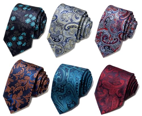 Image of Passabin Tie For Men Necktie Woven Jacquard Neck Ties Set 6 PCS