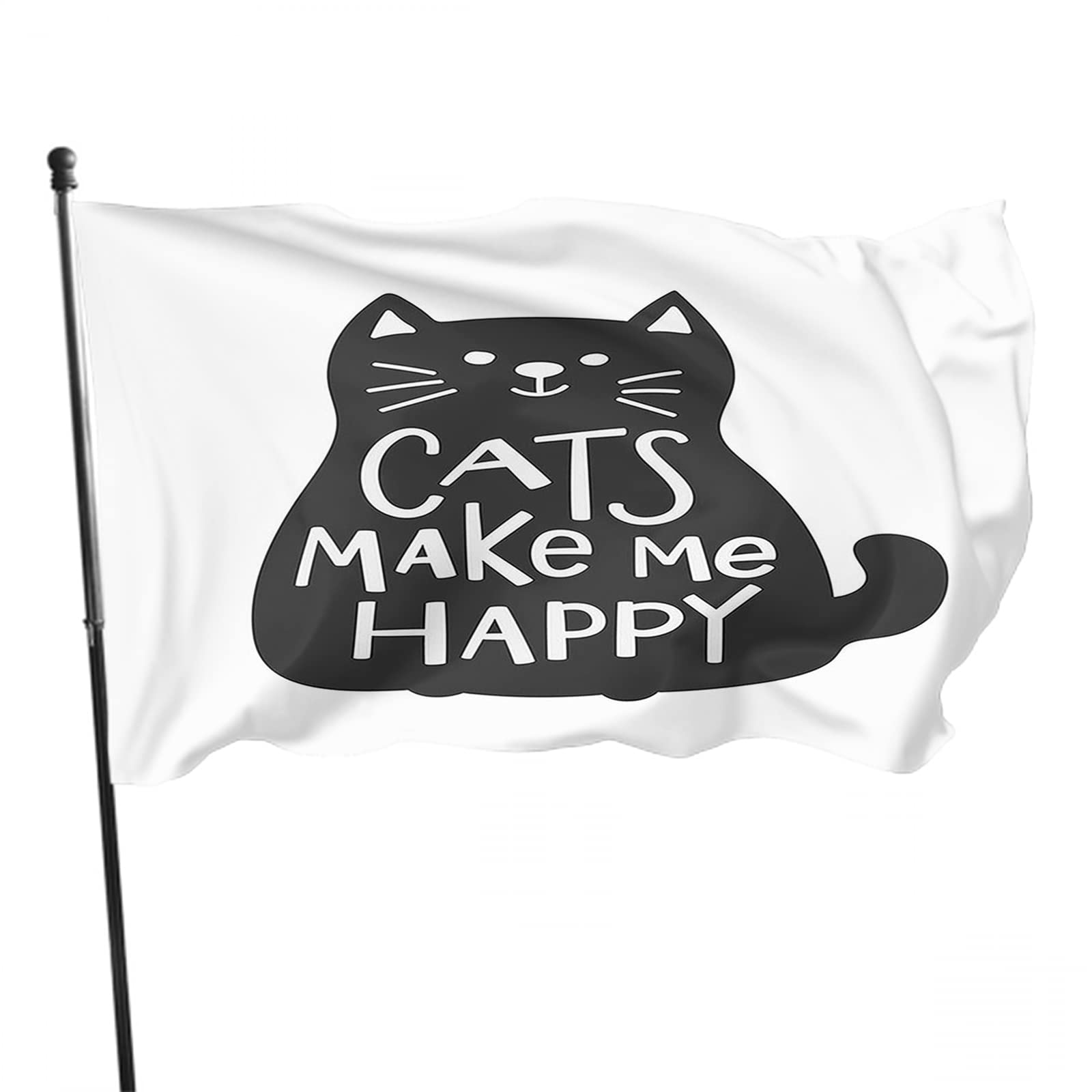 Morigins Gartenflagge 'Hello Spring' Mit Schwarzer Katze – Doppelseitig, Farbenfroh & Wetterfest
