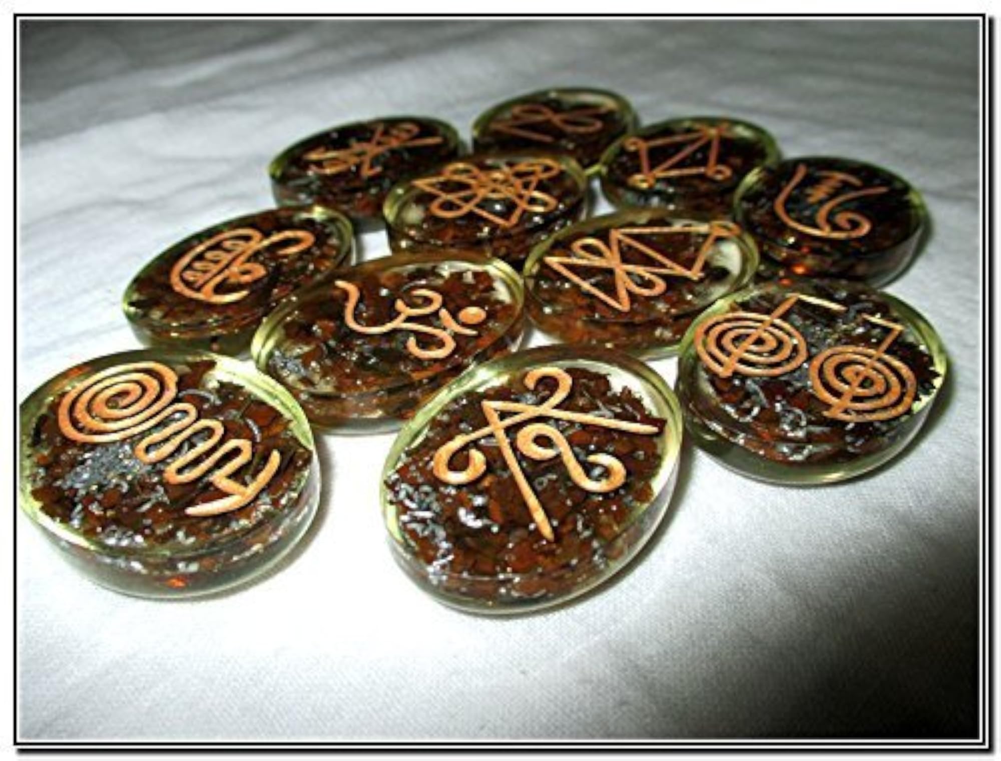 Jet Tiger Karuna Orgone Oval Set for Chakra Balancing