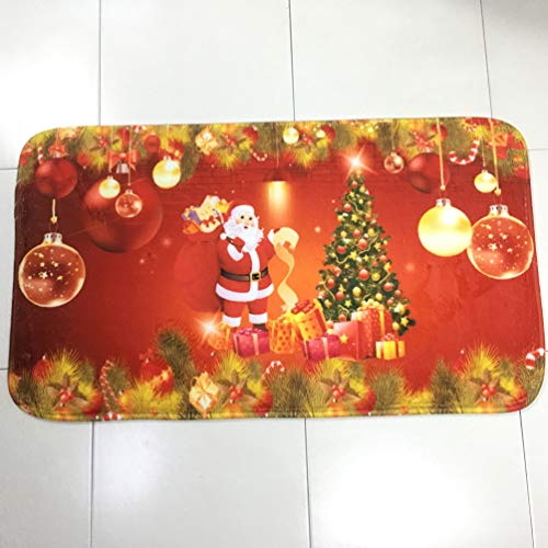 YARNOW 3 Stück Weihnachts-Toilettensitzbezug Und Teppichset rutschfeste Badmatten Teppiche Set Weihnachtsbadezimmer-Dekorationsset (Weihnachtsmann Und Baum) – Bild 4