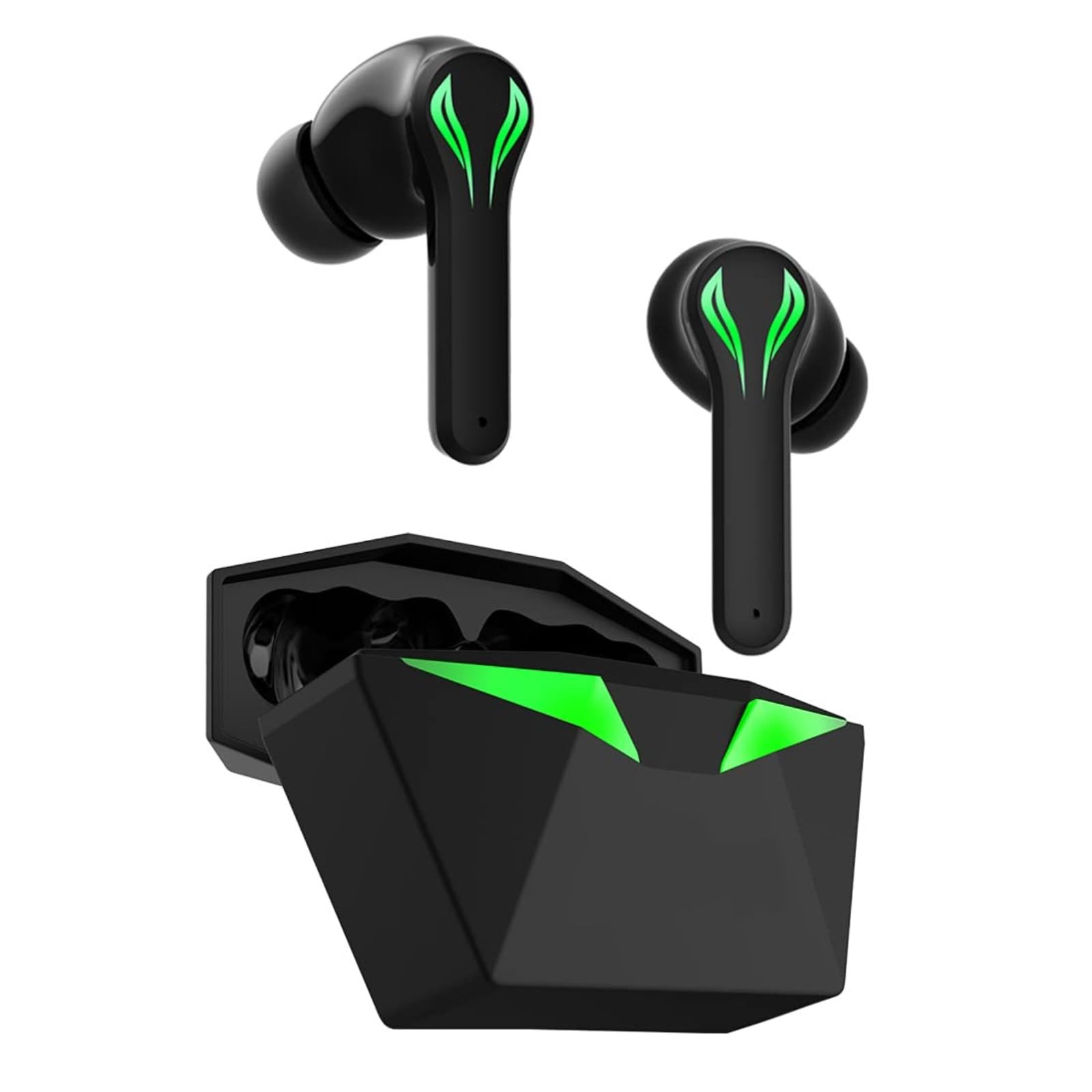 VOY-Play TWS Earbuds, Gaming Earbuds with RGB LED Gaming Design. 40 Hours Playtime, Bluetooth 5.3 + ENC Clarity, 13mm HD BASS Drivers, IPX5 Sweat-Proof,Built-in Mic for Android & iOS