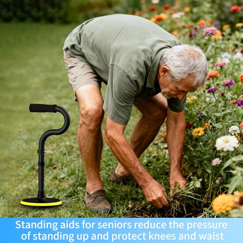 Standing Assist Devices Mobility Aids to Help Get up from Floor Standing Aids & Supports for Seniors,Standing Mobility Aid Tool for Elderly Rising Indoors Garden Housework Bedroom Bathroom Matte Black - Image 7