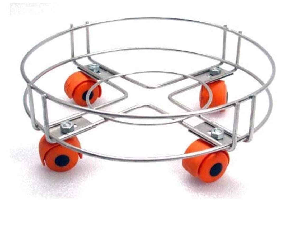 Buy Amaze Stainless Steel Cylinder Trolley Heavy with 4 Wheels Trolly