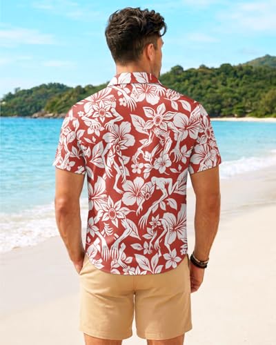 Image of 99TIMORO Fathers Funny Mens Hawaiian Shirt, Movie Button Down Short Sleeve Top, Father Day Summer Gifts