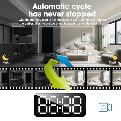 Image of Hidden Camera Clock 1080P HD Wireless Cameras Hidden Camera for Indoor Security WiFi Nanny Cam with Motion Detection for Pet /Children
