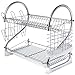 KADAX Ociekacz, 2 poziomy, suszarka do naczyń z koszem na sztućce, tacka ociekowa, półka na naczynia ze stali nierdzewnej, ociekacz do naczyń (biały)