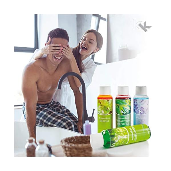 Ölbad-Set "Naturgarten" | Geschenk-Set Kräuterölbad | 4 x 100 ml/Flasche | Wohltuende Kräuterölbäder | Badeöl | – Bild 9