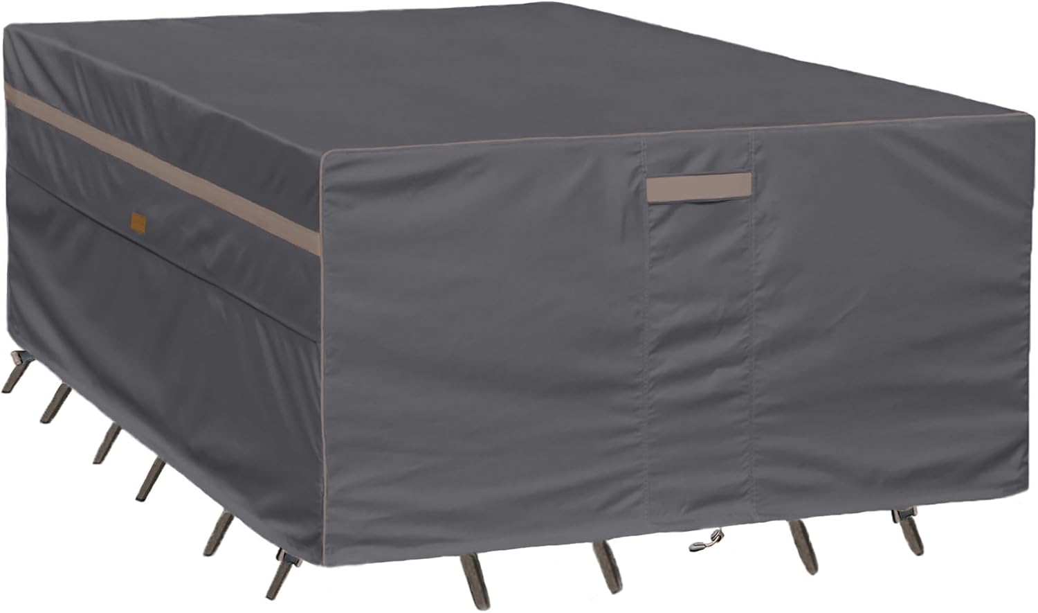 Heavy Duty Waterproof Patio Furniture Covers,Fade Resistant Outdoor Table and Chair Covers Square 98" Wx 98" D x 28" H Dark Grey