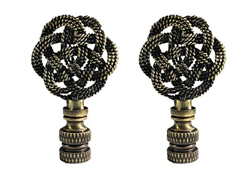 Image of Royal Designs, Inc. Decorative Celtic Knot Lamp Finial, Antique Brass - Pack of 2