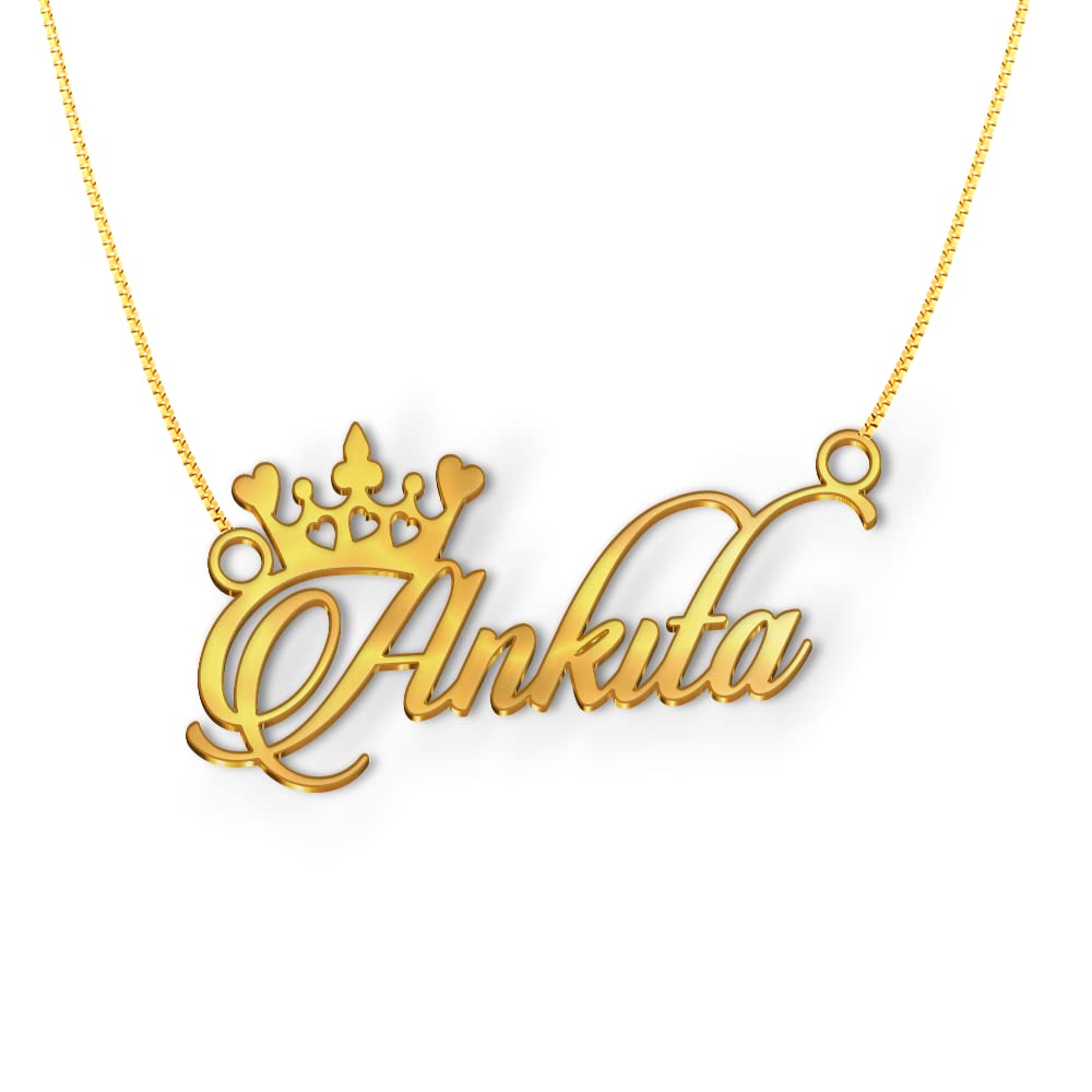 DREAMRAX Ankita Name Necklace in Gold Polish – Cursive Font with Crown, Personalized Jewelry for Women, Anti-Tarnish, Splash Proof, Custom Gift, Regal and Stylish Design, for Special Occasions (B09V893Y1P) Amazon Price History, Amazon Price Tracker