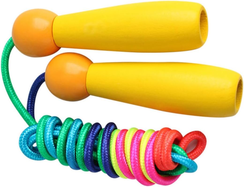 Adjustable Wooden Handle Jump Rope Portable Skipping Rope for Workout Outdoor Fun Easy Design for Fitness Activities Random Color