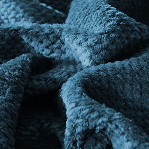 Sochow Soft Fleece Bed Blanket Twin Size, Cozy Warm Lightweight Waffle Weave Bedding Blanket For All Seasons, 66 X 90 Inches Blue Coral #TOP4