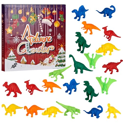Douthfolle Adventskalender 2025 Dinosaurier,Advent Calendar Dinosaurier Spielzeug für Kinder Jungen ab 3 4 5 6 7 8 Jahre,24 Tage Countdown Kalender,Ideale Weihnachtsgeschenke für Jungen Kleinkinder