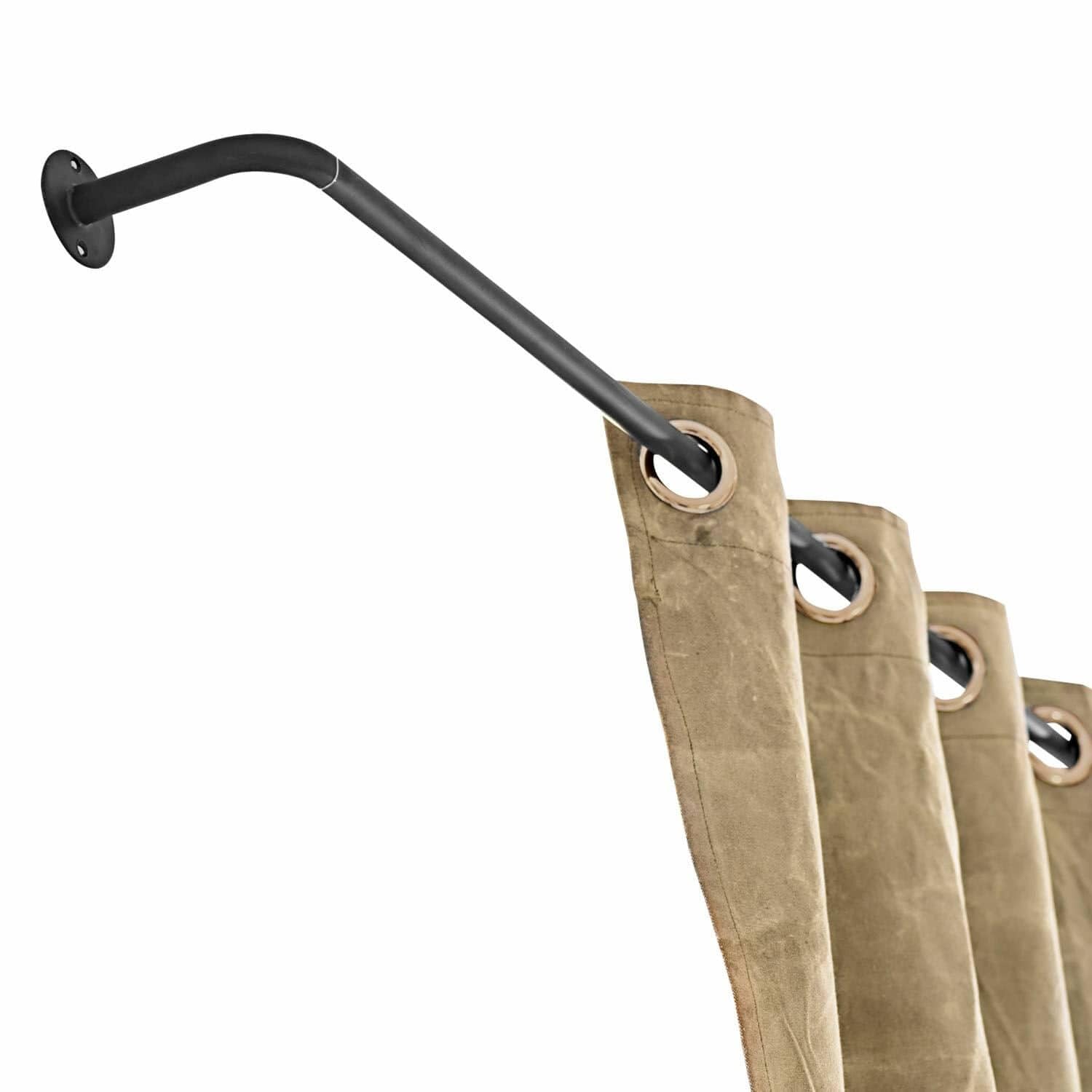 Loberon Omara Bastone per Tende - Design Sobrio - Abbinabile a Qualsiasi Stile, Grigio Scuro