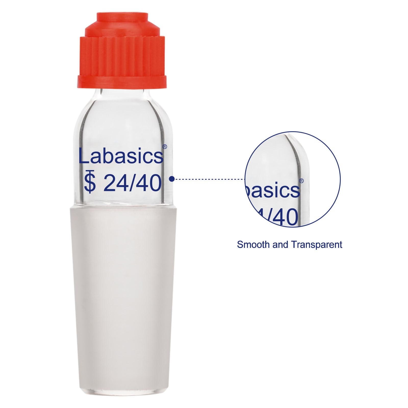 Labasics Distilling Thermomètre Adaptateur, Thermomètre Inlet Adaptateur avec 24/40 Joint Intérieur, 80mm de Hauteur, Thermometer Inlet Adapter pour Appareil de Distillation