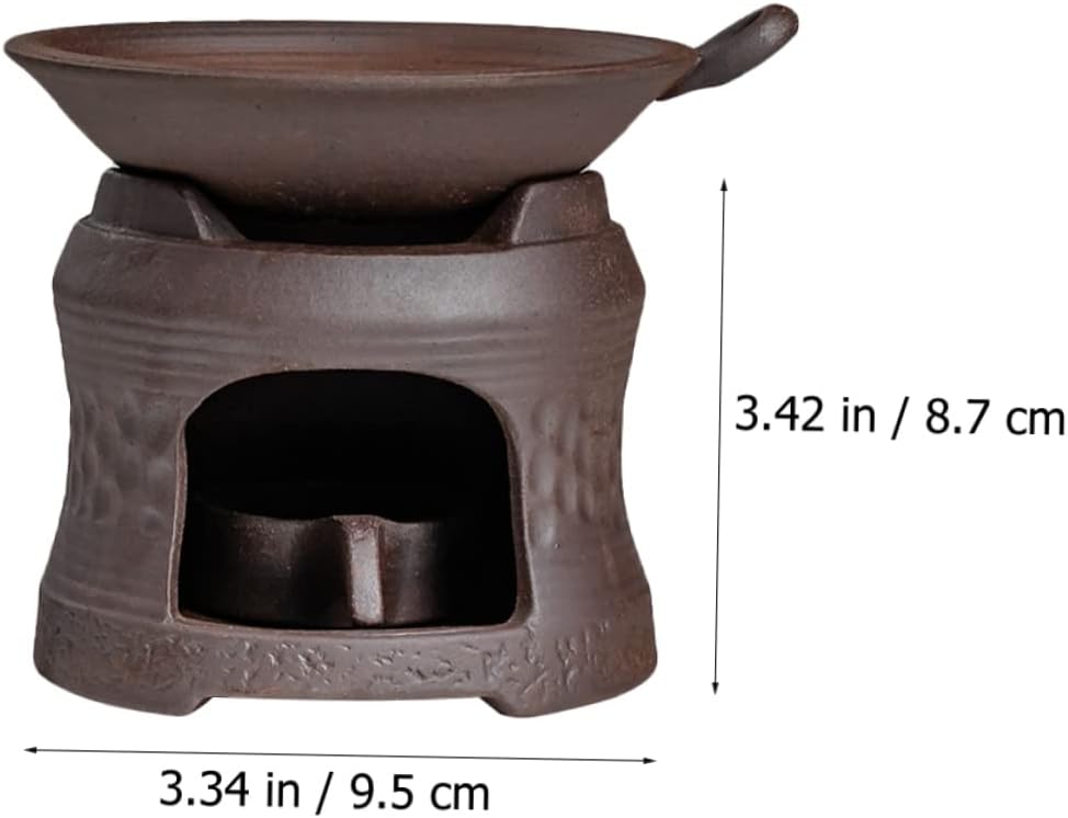 Ceramic Teapot Warmer Retro Design Household Tea Heater Base Brown for Cozy Home Tea Times