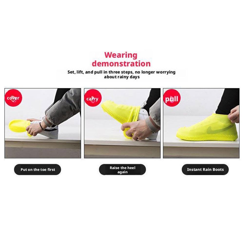 Fundas impermeables para zapatos, reutilizables, de silicona, se aplican a hombres, mujeres, niños, antideslizantes, fáciles de usar, resistentes al agua, al aire libre, ciclismo, senderismo