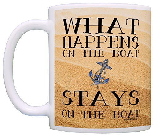Sailing Gift What Happens On The Boat Funny Boating Sailing Gag Gift Coffee Mug Tea Cup Sand #TOP1