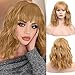 SOKU Strawberry Blonde Bob Wig with Bangs Synthetic 14