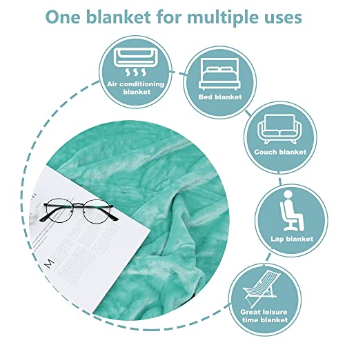 Image of NANPIPER Fleece Blankets, Super Soft Flannel Fuzzy Blanket for Couch, Luxury Cozy Lightweight Microfiber Dog Blanket-Throw Size,Lake Blue