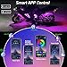 YUGUANG 12PCS Motorcycle Underglow Kit, Motorcycle Lights Underglow Kit with APP Control Multi-Color Music Sync Waterproof RGB Under Glow for Motorcycles