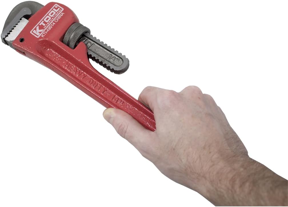 K Tool International 49000 Pipe Wrench Set, Four Piece Kit with 8 10 14 and 18 Inch Sizes, Drop Forged Heavy Duty Steel Jaws, Durable Boxed Storage Case