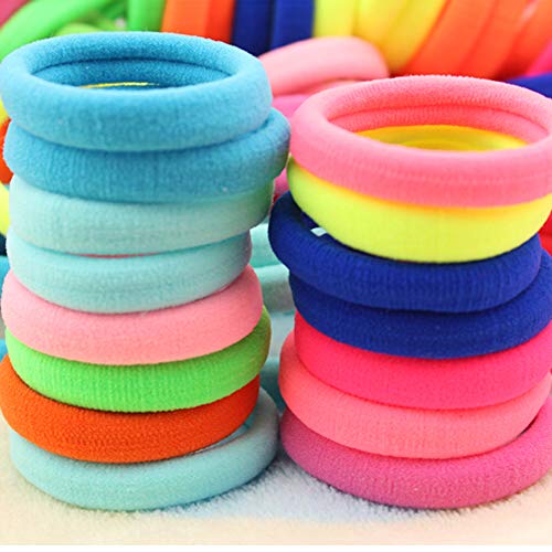 Ampil 120Pcs Hair Ties For Women And Girls Seamless Cotton Hair Bands Multicolo Elastic Ponytail Holders #TOP3