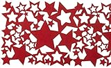 Tischläufer Sterne Filz Tischläufer Sterne Filz Weihnachten rot grau Creme Weihnachtsläufer Tischwäsche Weihnachtsdeko Läufer Dekoration Tischdeko Tischdecke ausgefallen modern Cut Out (Rot)