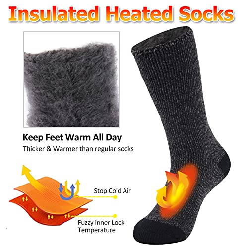 Spst Warm Thermal Insulated Socks, Men'S Cold Weather Thicken Heated Fuzzy Slipper Unisex Casual Comfy Heavy Mid-Calf Boot Feet Warmers Indoor Outdoor Recreation Skiing Hiking Socks thumb #4