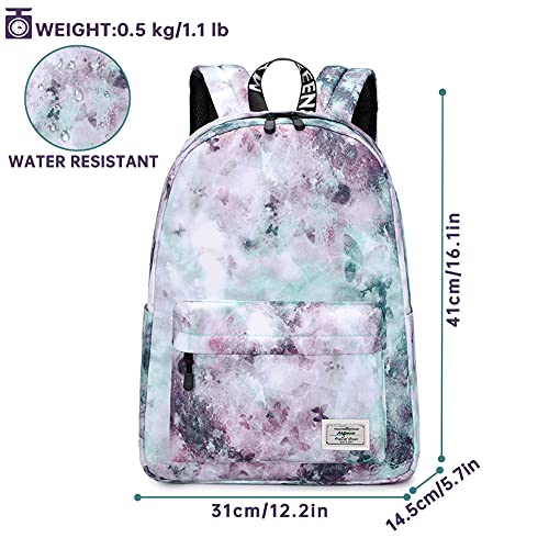 Lohol Tie Dye School Backpack With Lunch Box, Lightweight Bookbag Set For Girls Kids （Green） #TOP1