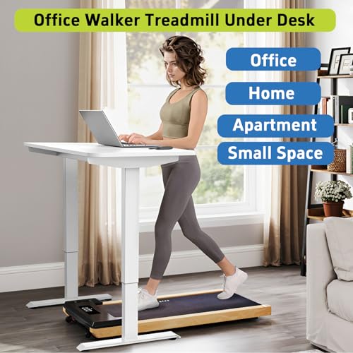Image of Portable Walking Pad with Handle Bar for Home & Office, Under Desk Treadmill with Remote Control,3.0HP 0.6-3.7 MPH Walking Vibration Pad, Low Noise Electric Walking Machine