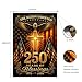 250 Anniversary USA Garden Flag, 250th Anniversary America Flag Double-Sided Waterproof Patriotic Eagle Cross Flag Christian Outdoor Yard Decor 12x18 Inch