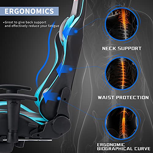 ALEAVIC-Silla-Gamer-Silla-Gaming-de-Respaldo-Alto-Silla-Ergonomica-de-Oficina-con-Reposapies-RetractilAzul