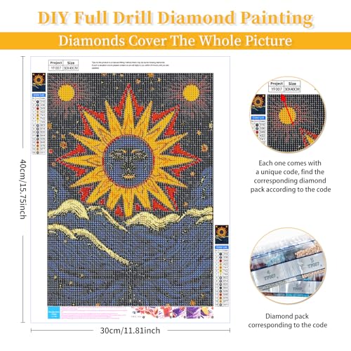 BWFY 12 Pack Diamond Art Kit Sets for Adults 5d Diamond Painting Kit Set for Beginners, DIY Landscape Gem Art Kit Print by Full Drill Diamonds Home Wall Decor 12x16 Inch by BWFY - Image 2