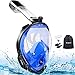Diving Snorkel Mask Full Face - 180°Panoramic View Diving Mask with Removable Tube, Waterproof Earplugs and Carry Bag, Anti Fog & Leakproof with Adjustable Head Straps Design for Adults and Youth