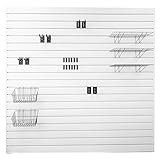 Proslat 33009 Ultimate Slat Wall Bundle with Slat Wall Panels, Hook Kit, Shelf and Basket Kit, White