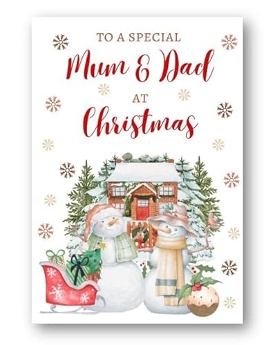 Second Ave Mum & Dad Christmas Pupazzi di neve Inverno Natale Vacanze Festive Biglietto di auguri