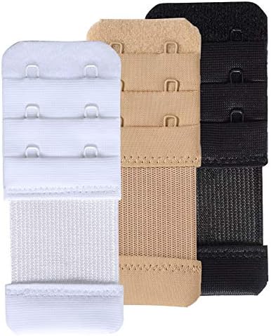 SAMGU Women's Bra Extenders 2 Hook 3/4 inch Elastic Stretchy Bra Extension Strap