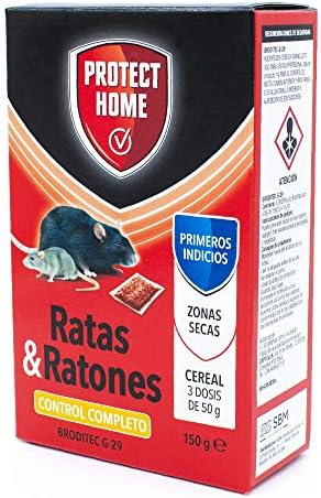Protect Home High Efficiency Cereal Raticide and Power of Attraction for Dry Zones, Rats and Mice, 150 g, Red, 150 G Protect Home High Efficiency Cereal Raticide and Power of Attraction for Dry Zones, Rats and Mice, 150 g, Red, 150 G